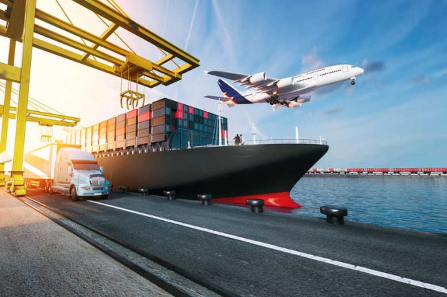 Plane trucks are flying towards the destination with the brightest.